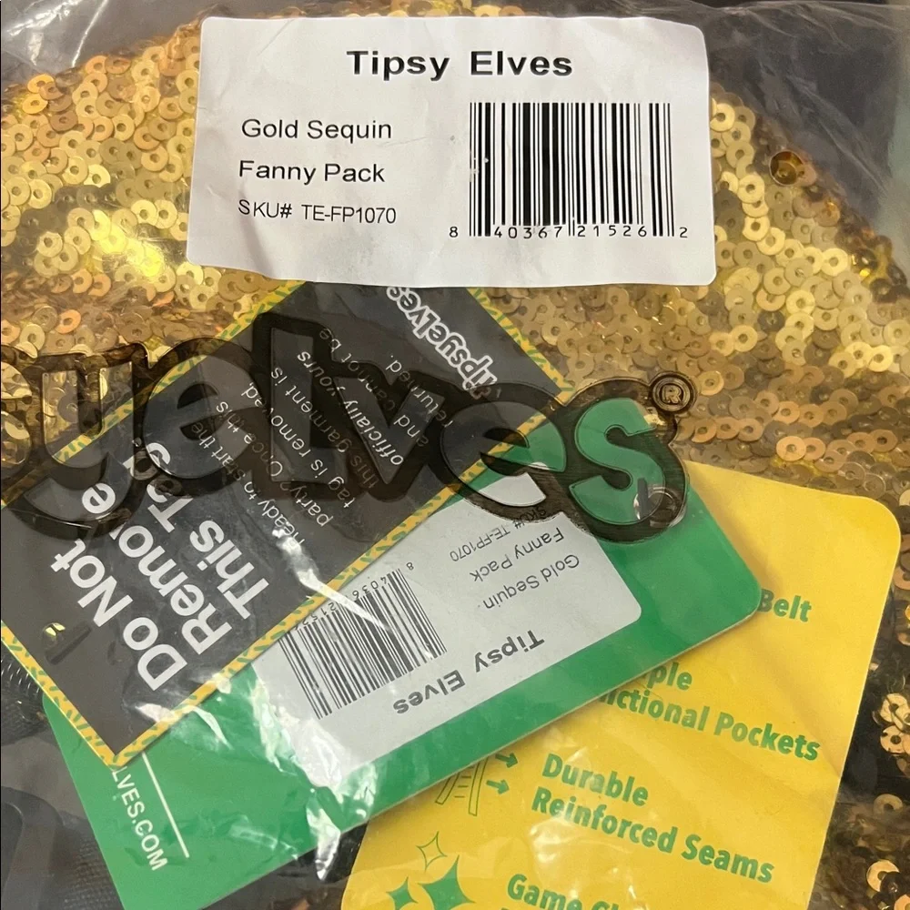 Tipsy Elves Gold Sequin Fanny Pack - Picture 2 of 2
